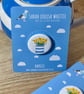 Daffodils in a Cornishware Jug Button Badge - Cornish Gifts - Image 3