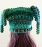Emerald Green Crochet Festival Beanie Hat.   Fun and Quirky Gift. - Image 6