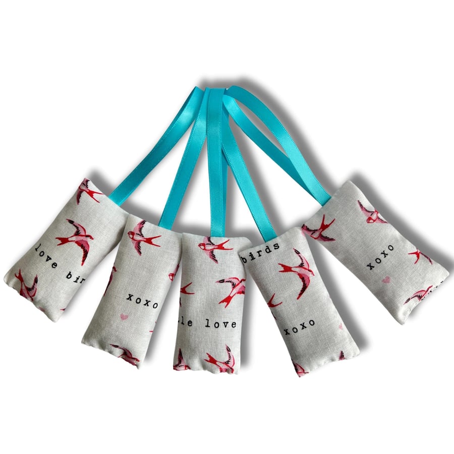 Lavender Bags with loops - Love Birds