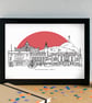 Ulverston Cumbria Skyline Art Print - Image 2