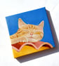 Sleeping Ginger Cat – Original Mini Painting (Perfect Gift for Cat Lovers) - Image 1