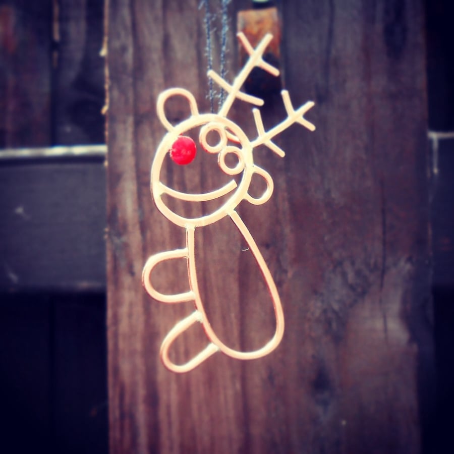 A reindeer from a child's drawing. Designed from a kids doodle