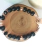 Rose gold & black beaded bracelet heart charm and rhinestones - Image 8