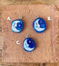 Handpainted Air Dry Clay Moon Pendant Charm - Image 2