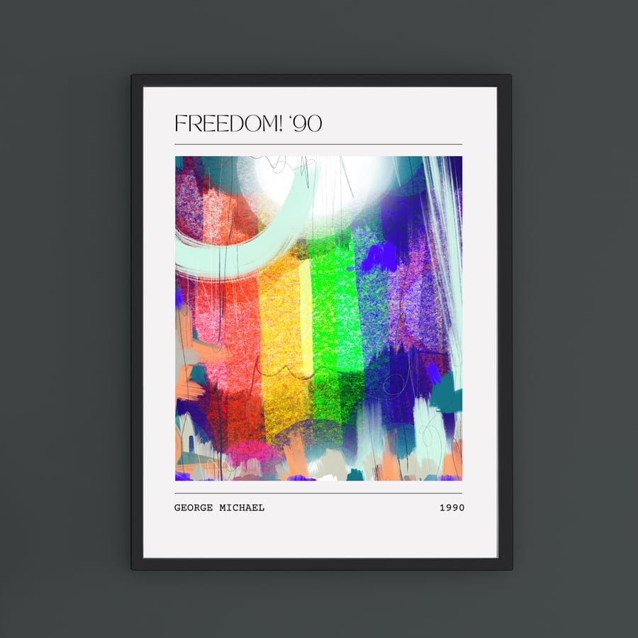 Music Poster George Michael - Freedom 90 Abstract Interpretation Art Print Wall 