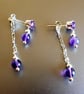 Amethyst 925 Sterling Silver Double Drop Stud Earring - Image 3