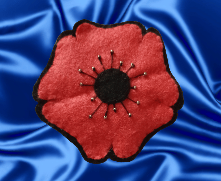 Handmade Felt Poppy Brooch