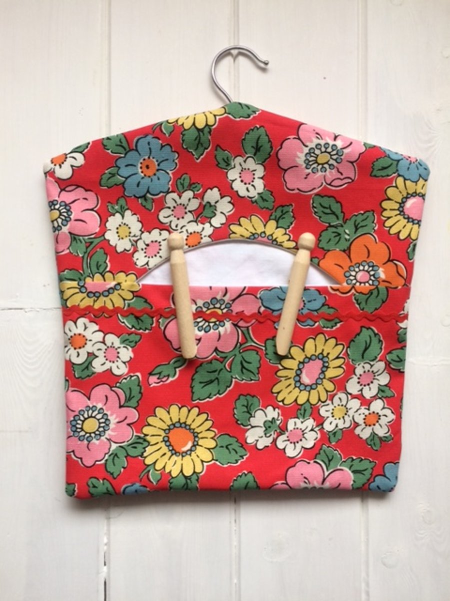 Cath Kidston red floral peg bag