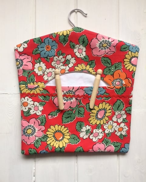 Cath Kidston red floral peg bag