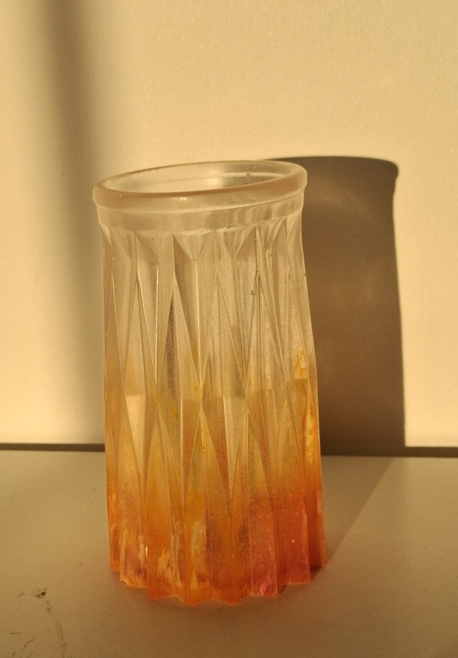 Handmade epoxy resin bud vase