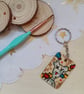 Wooden rectangular voodoo teddy bear keyring - Image 1
