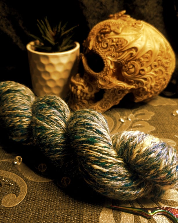 Big Blue Marble handspun yarn 220 yards