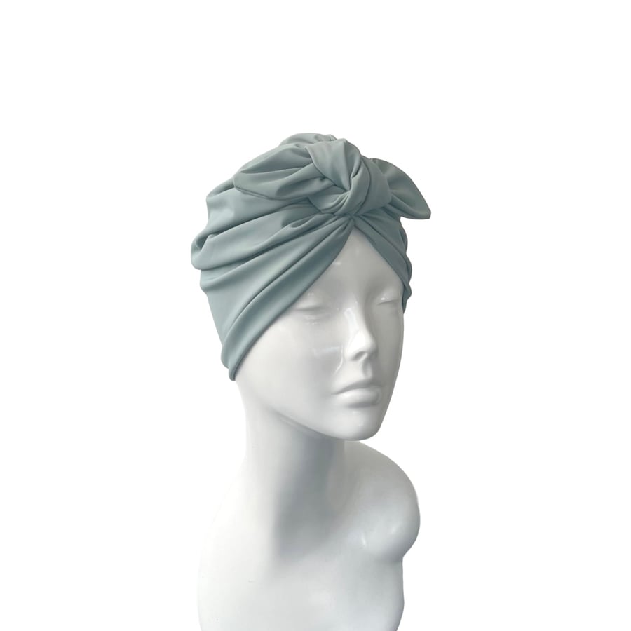 SPF 50 Bow Summer Swim Jersey Turban Hat for Women Hair Loss Beach Headwear