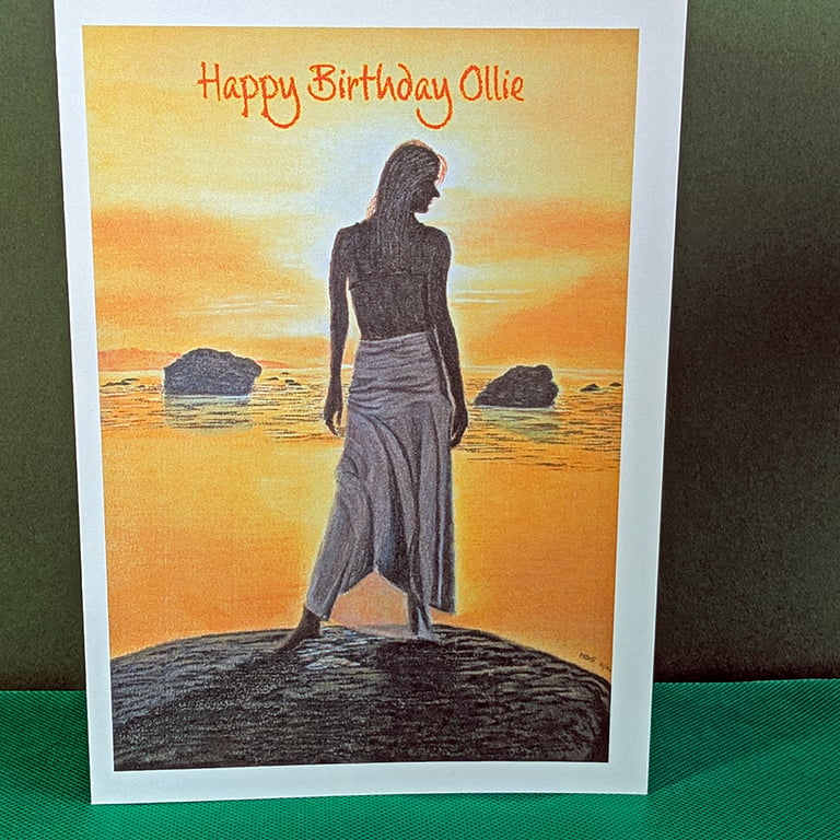 Beauty and the Beach Art Card: Blank or Personalised A5-Size Greetings Card