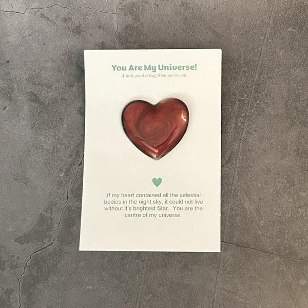 Resin Pocket Hug Heart and Universe Heart of the Cosmos