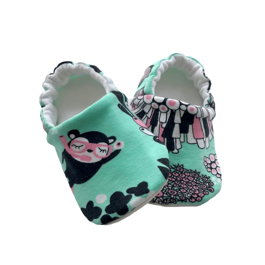 Coral Reef Baby Shoes Organic Moccasins Kids Slippers Pram Shoes Gift Idea 0-9Y