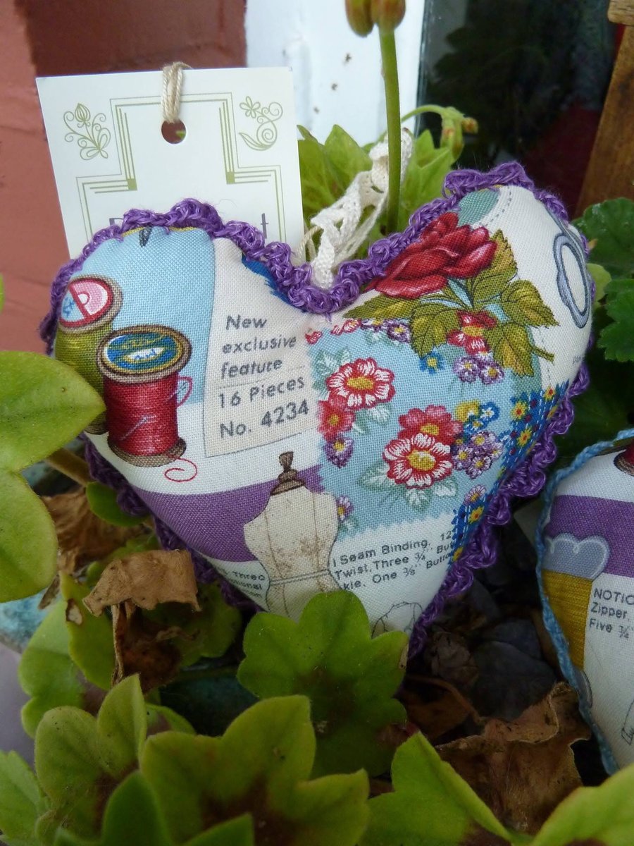 mothers day Heart shaped pincushion.
