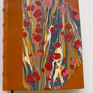 HANDMADE HALFBOUND LEATHER MARBLED JOURNAL