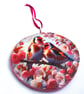 Goldfinches decoupage log slice wall decoration. - Image 4