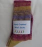 Hand-cranked Knitted Ribbed Wool Socks Size 4 to 5 - Image 5
