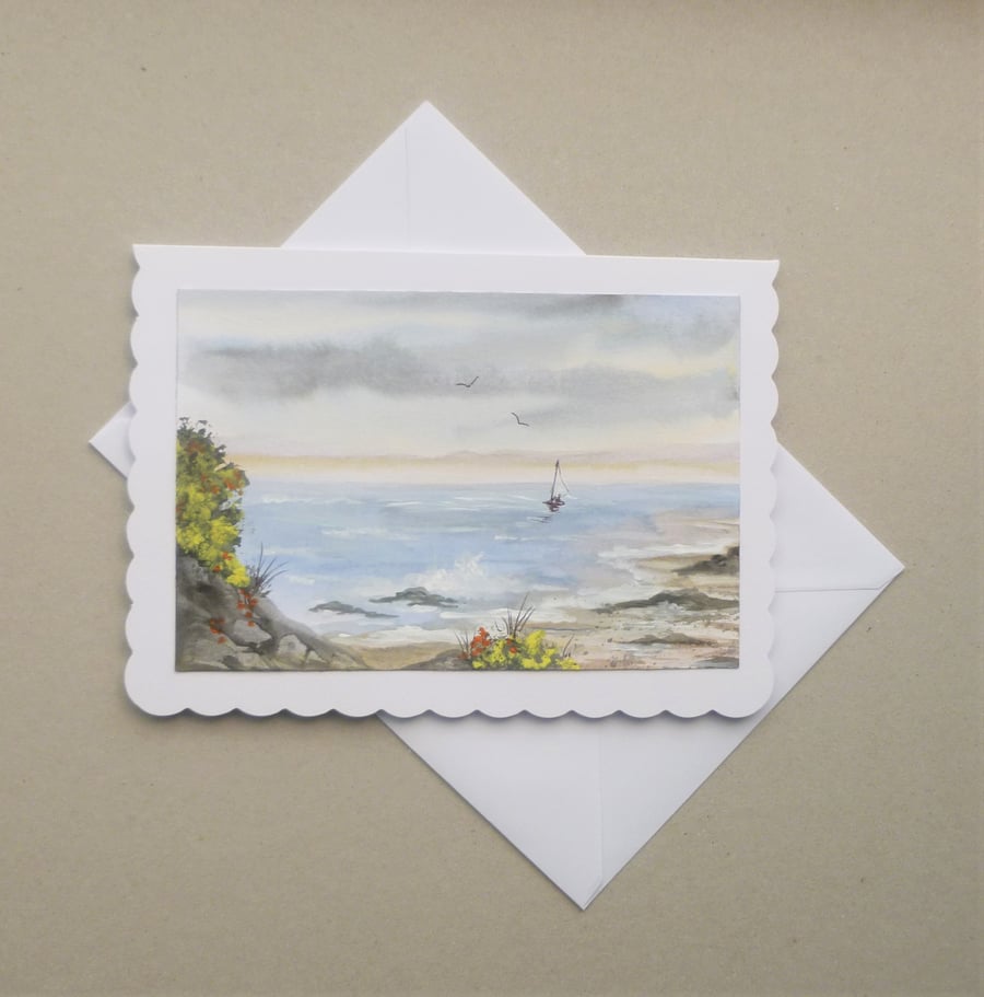 art painting hand painted original art greetings card ( ref F 540.G5 )