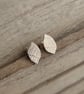 9ct gold leaf pattern earrings, Gift for nature lover - Image 4