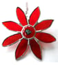 Dichroic Daisy Red Suncatcher Handmade Stained Glass 012 - Image 3