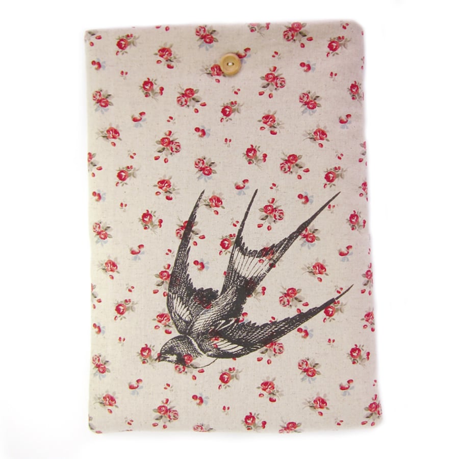 Macbook Air 11" and 13" Case, Laptop Case,  Roses and Swallow