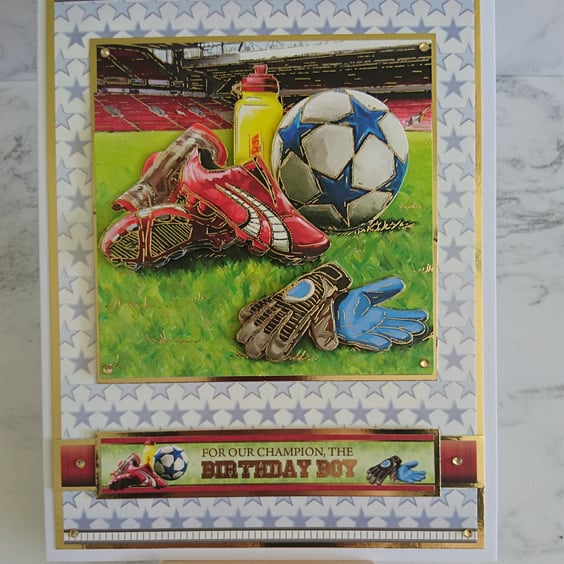 Birthday Card Football Soccer For Our Champion Birthday Boy