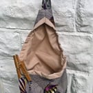 Hot Air Balloon Linen Peg Bag, Lined Peg Bag with carabiner clasp