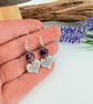 Silver and Amethyst Heart Earrings - Image 4