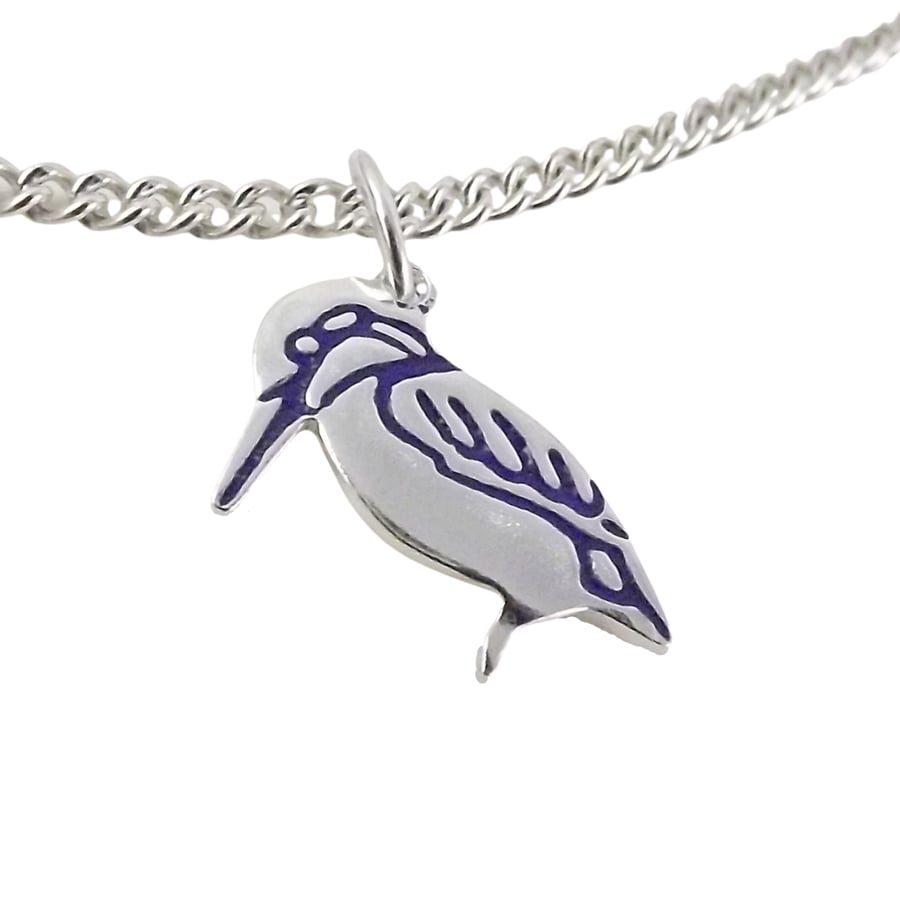 Kingfisher Anklet, Silver Bird Jewellery, Handmade Wildlife Gift for Her