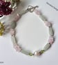 Rose Quartz, Aventurine, Peridot & Cream Freshwater Culture Pearl Bracelet  - Image 5
