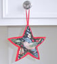 William Morris Christmas Tree Decoration Strawberry Thief Star - Image 1
