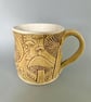 Handmade Ceramic Coffee Mug: Mushroom fungi design