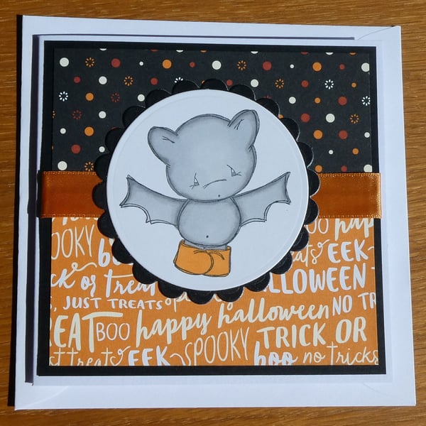 Halloween Card - Flying Bat