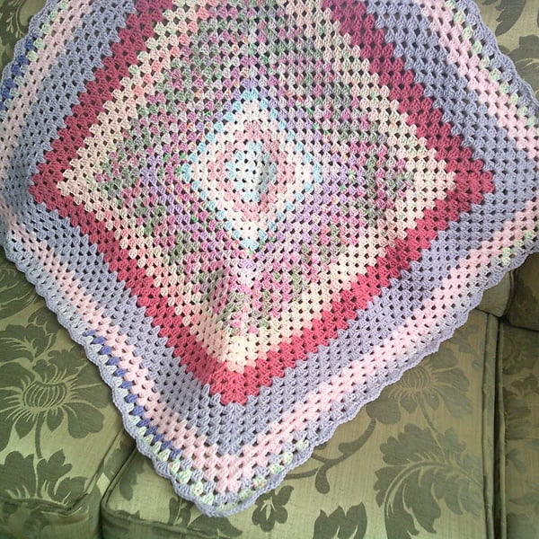 Pink Granny Square Blanket