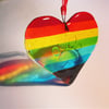 PAW PRINT Rainbow Glass Heart