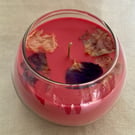 Sweet Pea Scented 100% Organic Red Soy Wax Bowl Candle