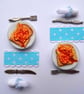 1:12 Scale Beans on Toast Breakfast Plate Set for Two  - Image 4