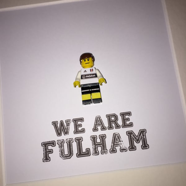 FULHAM FC - Framed Lego minifigure - custom Footballer