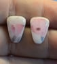 Floral Mini Triangle Stud Earrings - Image 2
