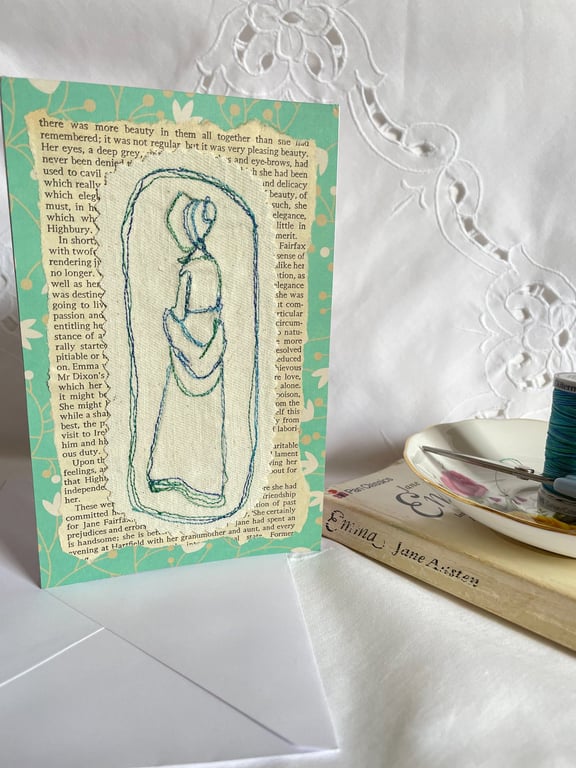 Regency Card Regency Lady Jane Austen Blank Card Display Art Emma 