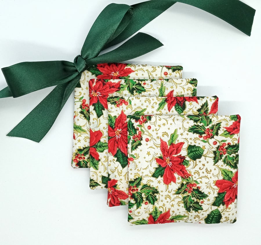 Scented Christmas coasters in fabric