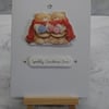 Christmas Card Sparkly Christmas Time Teddy Bears Cuddles 3D Luxury Handmade
