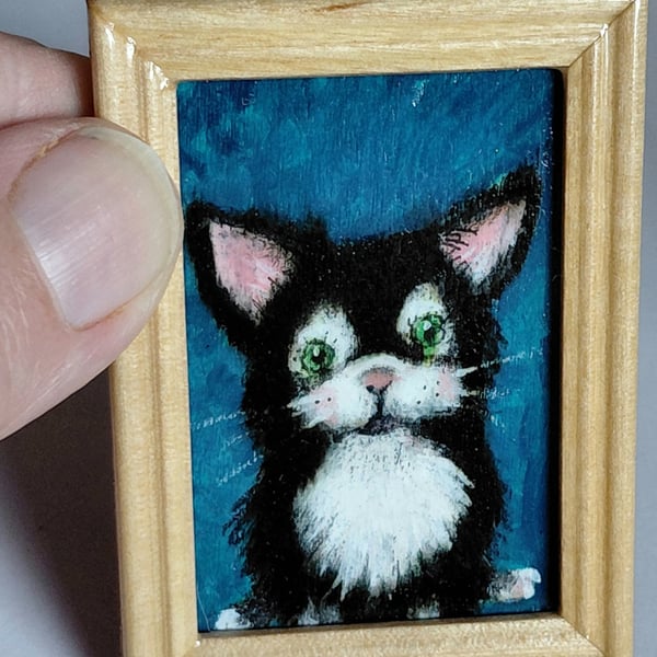 Cheeky CafMiniature Original Oil Painting Dollhouses and Small Spaces 