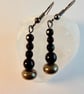 Pyrite And Black Onyx Earrings - Handmade In Devon - Image 1