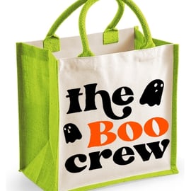 The Boo Crew Midi Jute Shopper Canvas Bag - Halloween Ghost Themed