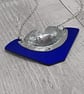 Recycled Aluminium Drink Can Base, Sparkle Blue Acrylic Shape Necklace Pendant - Image 5