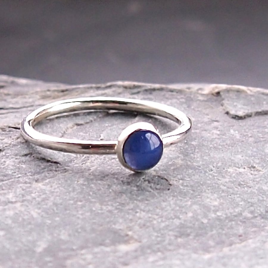 Star Sapphire and Silver Ring